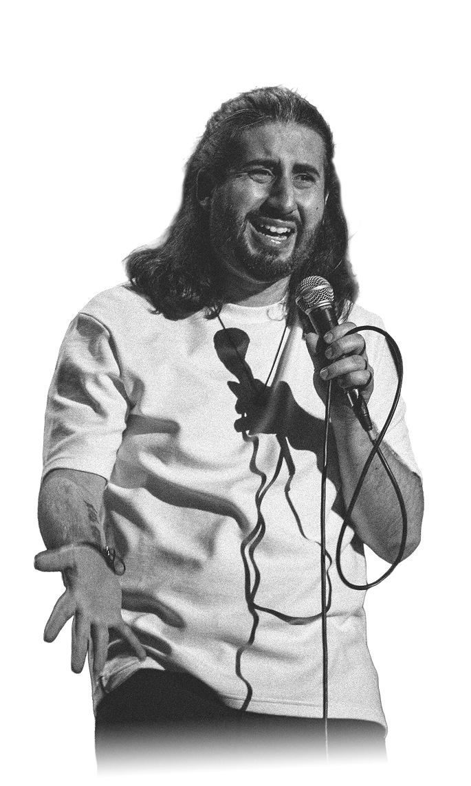 Comediante con micrófono